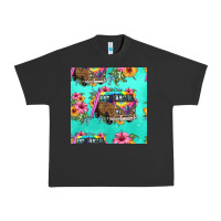 Pigment Black floral hippie truck seamless pattern Urban Heavy Tee - HRA Design Shop