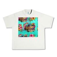 Pistachio floral hippie truck seamless pattern Urban Heavy Tee - HRA Design Shop