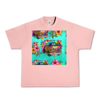 Salmon floral hippie truck seamless pattern Urban Heavy Tee - HRA Design Shop