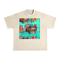 Sandshell floral hippie truck seamless pattern Urban Heavy Tee - HRA Design Shop