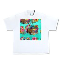 White floral hippie truck seamless pattern Urban Heavy Tee - HRA Design Shop