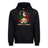 Black Mexicana messy bun Urban Hoodie - NancyCooperArtShop