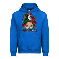 Cobalt Mexicana messy bun Urban Hoodie - NancyCooperArtShop