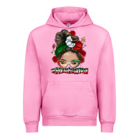 Fuchsia Pink Mexicana messy bun Urban Hoodie - NancyCooperArtShop