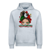 Heather Grey Mexicana messy bun Urban Hoodie - NancyCooperArtShop