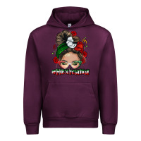 Mauve Wine Mexicana messy bun Urban Hoodie - NancyCooperArtShop