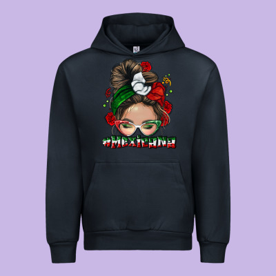 Mexicana Messy Bun Urban Hoodie Designed By Nancycooperartshop