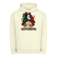 Pigment Pistachio Mexicana messy bun Urban Hoodie - NancyCooperArtShop
