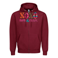 Burgundy xoxo hugs and kisses Zipper Hoodie - Jasminsmagicworld
