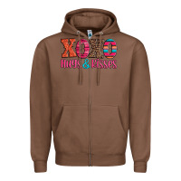 Chestnut xoxo hugs and kisses Zipper Hoodie - Jasminsmagicworld