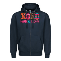 Navy xoxo hugs and kisses Zipper Hoodie - Jasminsmagicworld