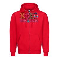 Red xoxo hugs and kisses Zipper Hoodie - Jasminsmagicworld