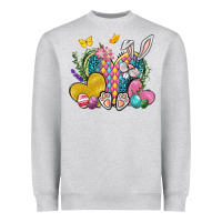 Heather Grey Easter Heart Easter Day Heavyweight Sweatshirt - Neo Western