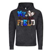 Vintage Black my heart is on that field baseball Vintage Hoodie - Zillion Design Studio