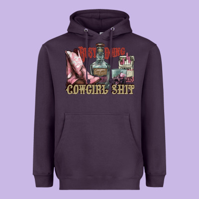 Busy Doing Cowgirl Shit Liquor Boots Cigarette Heavyweight Hoodie Designed By Nancycooperartshop
