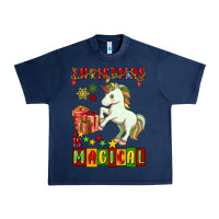 Navy christmas magical unicorn Urban Heavy Tee - FaDigitalArtStudio