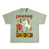 Oil Green christmas magical unicorn Urban Heavy Tee - FaDigitalArtStudio