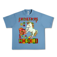 Pebble Blue christmas magical unicorn Urban Heavy Tee - FaDigitalArtStudio