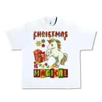 White christmas magical unicorn Urban Heavy Tee - FaDigitalArtStudio