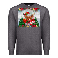 Charcoal Heather christmas cow Premium Sweatshirt - MaliasSmallBusiness