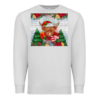 Dove Grey christmas cow Premium Sweatshirt - MaliasSmallBusiness