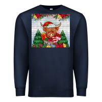Navy christmas cow Premium Sweatshirt - MaliasSmallBusiness