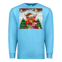 Ocean Blue christmas cow Premium Sweatshirt - MaliasSmallBusiness