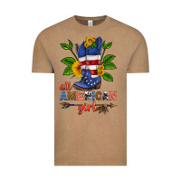 Vintage Coffee all american girl cowboy boot with sunflower Vintage Tee - HRA Design Shop