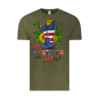 Vintage Olive all american girl cowboy boot with sunflower Vintage Tee - HRA Design Shop