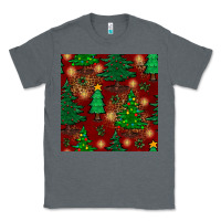 Charcoal Heather christmas trees seamless pattern Classic Tee - BundleAndBundleShop