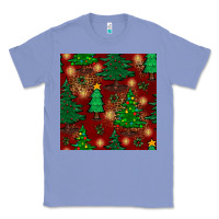 Colony Blue christmas trees seamless pattern Classic Tee - BundleAndBundleShop