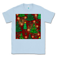 Dusty Blue christmas trees seamless pattern Classic Tee - BundleAndBundleShop