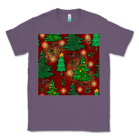 Lavender christmas trees seamless pattern Classic Tee - BundleAndBundleShop