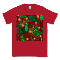 Red christmas trees seamless pattern Classic Tee - BundleAndBundleShop