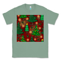 Sage christmas trees seamless pattern Classic Tee - BundleAndBundleShop