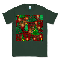 Sports Green christmas trees seamless pattern Classic Tee - BundleAndBundleShop