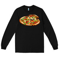 Black big pizza Long Sleeve Tee - AdoDesignShop