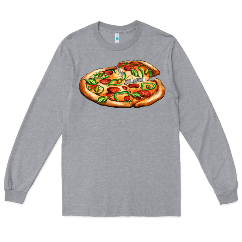 Big Pizza Long Sleeve Tee by AdoDesignShop | Teevron