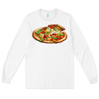 White big pizza Long Sleeve Tee - AdoDesignShop