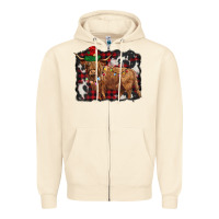 Sandshell christmas highland cow Zipper Hoodie - BarkalooDesign