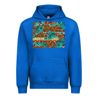Cobalt Leopard and Aztec Background Western Urban Hoodie - texasbilliewilder