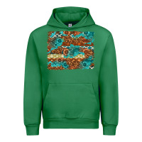 Emerald Leopard and Aztec Background Western Urban Hoodie - texasbilliewilder