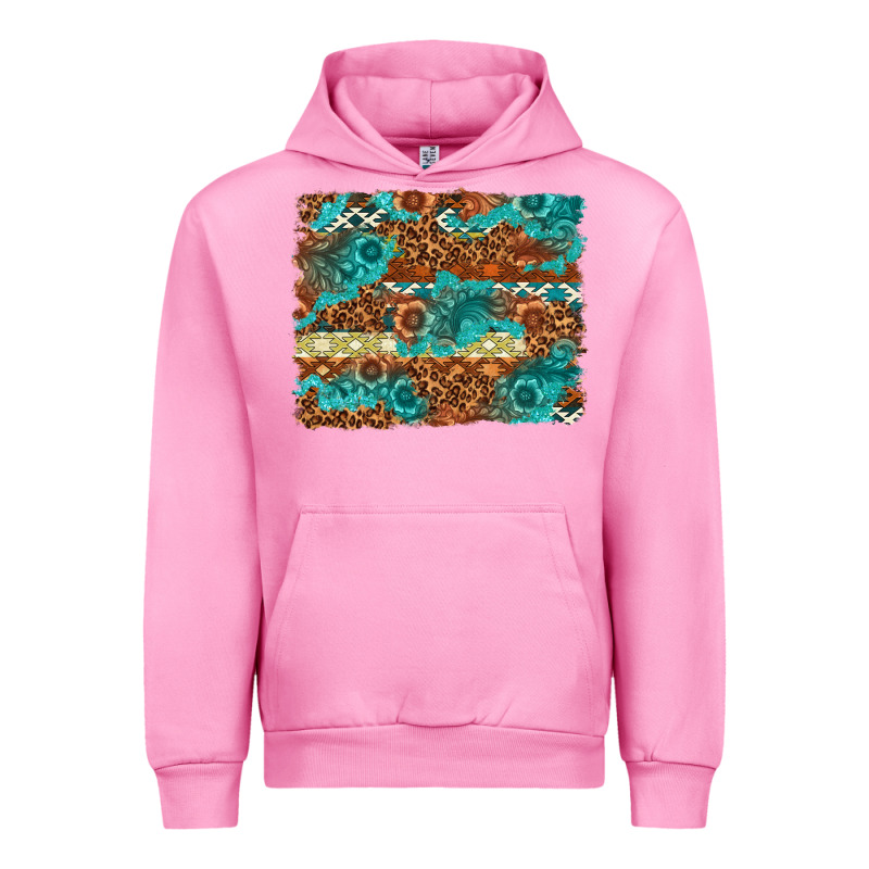 Leopard And Aztec Background Western Urban Hoodie by texasbilliewilder | Teevron