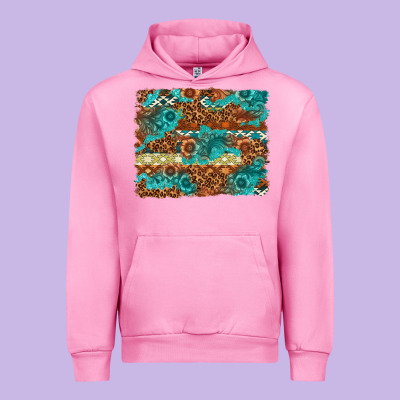 Leopard And Aztec Background Western Urban Hoodie Designed By Texasbilliewilder