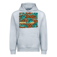 Heather Grey Leopard and Aztec Background Western Urban Hoodie - texasbilliewilder