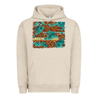 Pigment French Oak Leopard and Aztec Background Western Urban Hoodie - texasbilliewilder