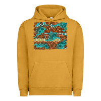 Pigment Peanut Butter Leopard and Aztec Background Western Urban Hoodie - texasbilliewilder