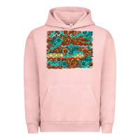 Pigment Salmon Leopard and Aztec Background Western Urban Hoodie - texasbilliewilder