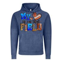 Vintage Denim my heart is on that field american football Vintage Hoodie - Zillion Design Studio
