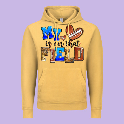My Heart Is On That Field American Football Vintage Hoodie Designed By Zillion Design Studio